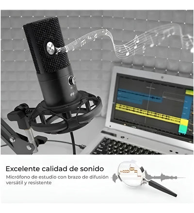 Micrófono Fifine T669 Condensador Cardioide color negroS