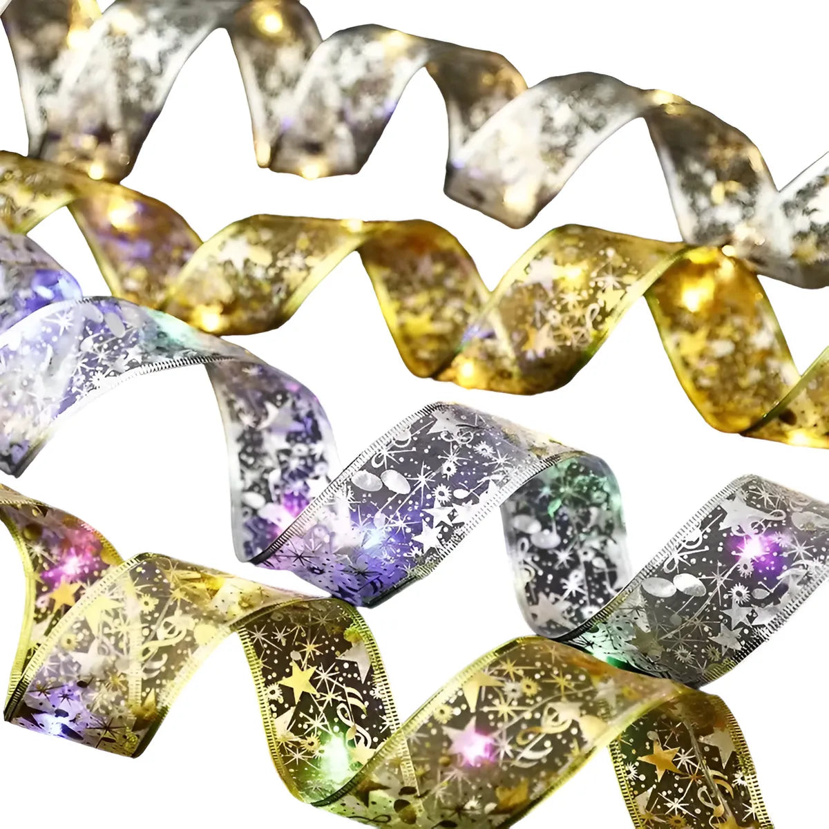 Cinta Navideña Con Luces Led Inalámbrica De 10 Metros Multicolor