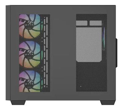 Gabinete Gamer Xyz Qubex Black 4 Fans Argb Usb C Negro