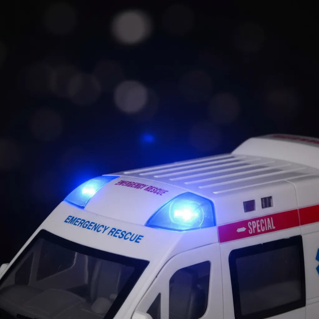 Ambulancia A Control Remoto Con Luces Y Sonidos Blanco