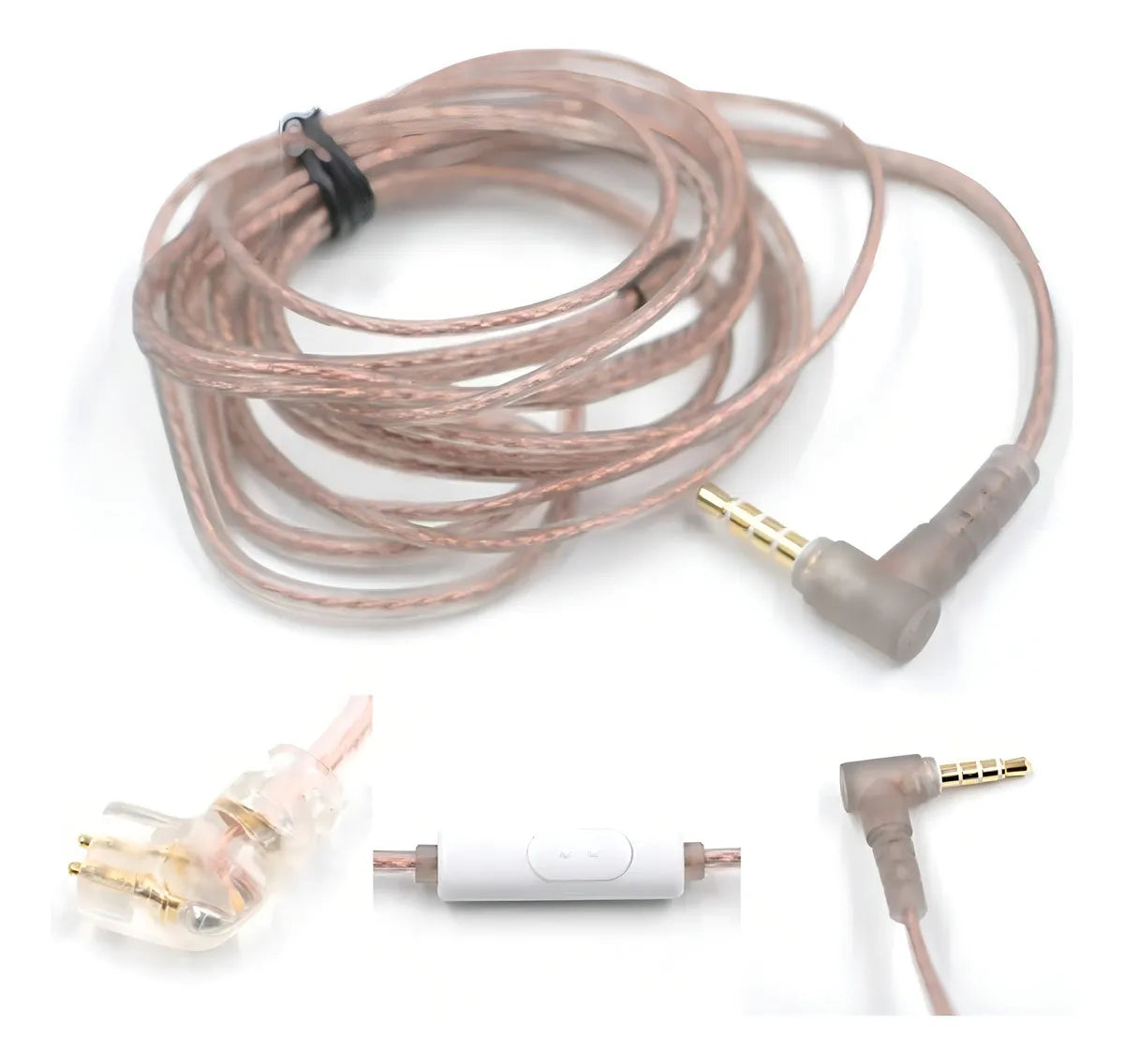 Cable Kz C Pin con micrófono para auriculares Mod.ZSN Pro/ZS10 Pro, color dorado