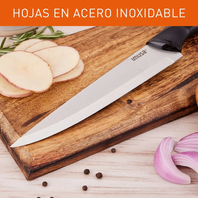 Cuchillo Rebanador 20cm Imusa Talent Acero Inoxidable Color Negro