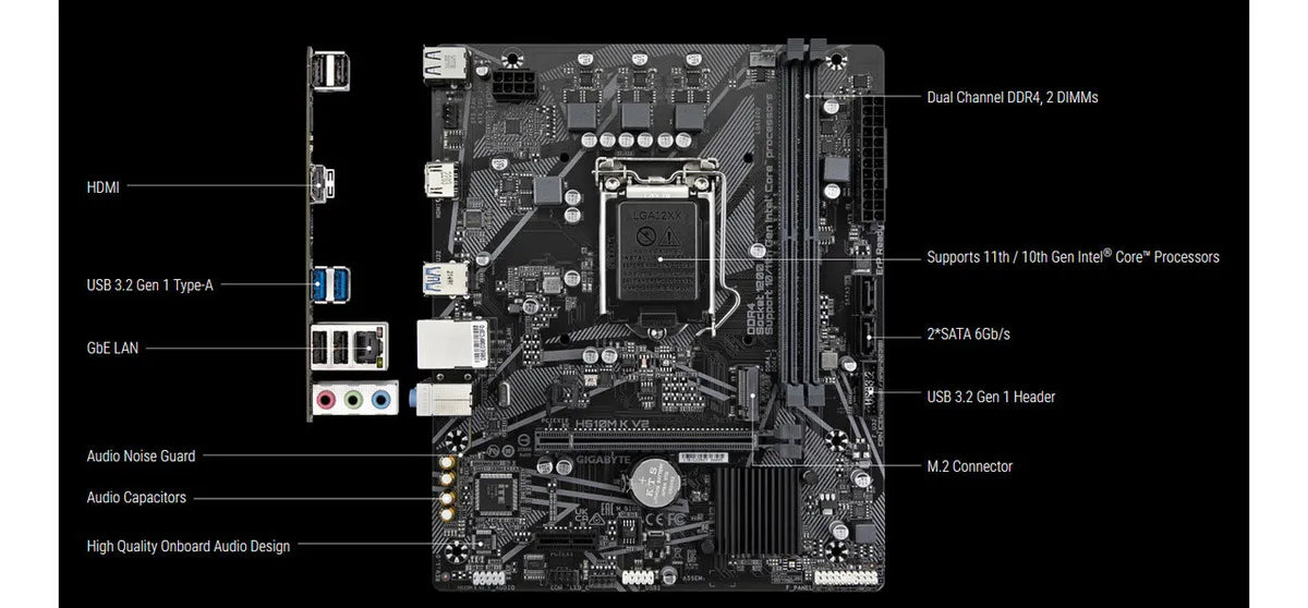 Motherboard Gigabyte H510m K V2 Ddr4 Socket 1200 Intel Nnet