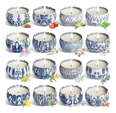 Juego De Regalo De 4 Vela Perfumada Para Relajación Y Alivio - Colores - Mandala - Varios