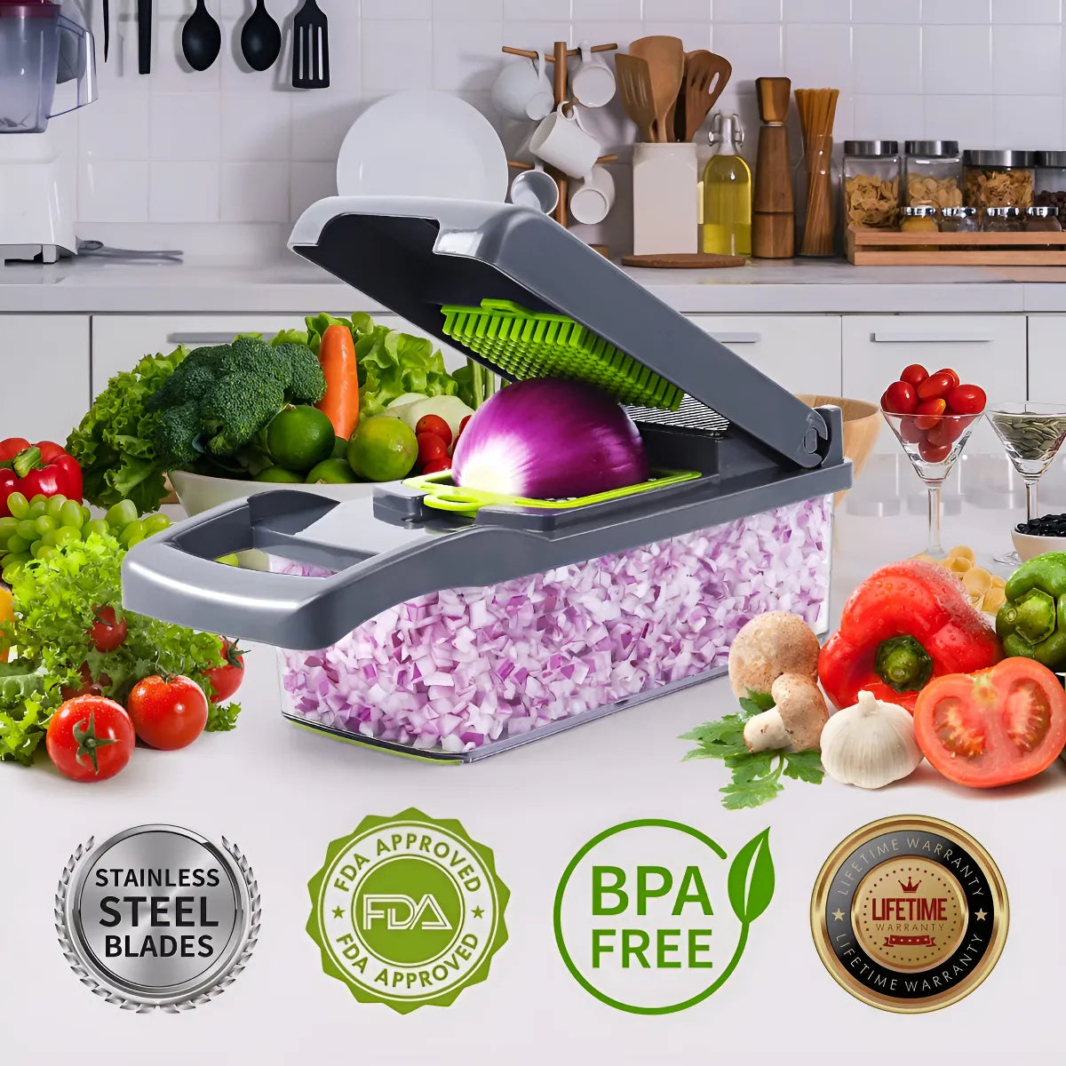 Picador Cortador De Verduras Frutas 1 Set 14 Piezas