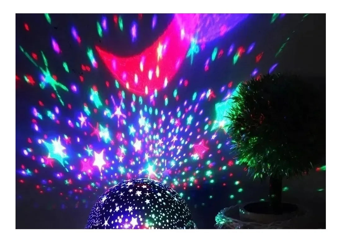 Lampara Proyector Giratorio Estrellas Luz Regalo Niños Bebé - Multicolor