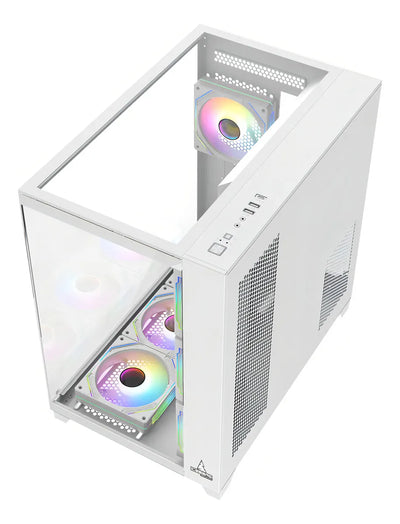 Caja Gabinete Gamer Iceberg Crystal Cube Xl 7x Fans Argb Color Blanco