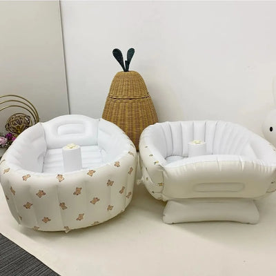 Bañera Inflable Bebé Blanco Ositos