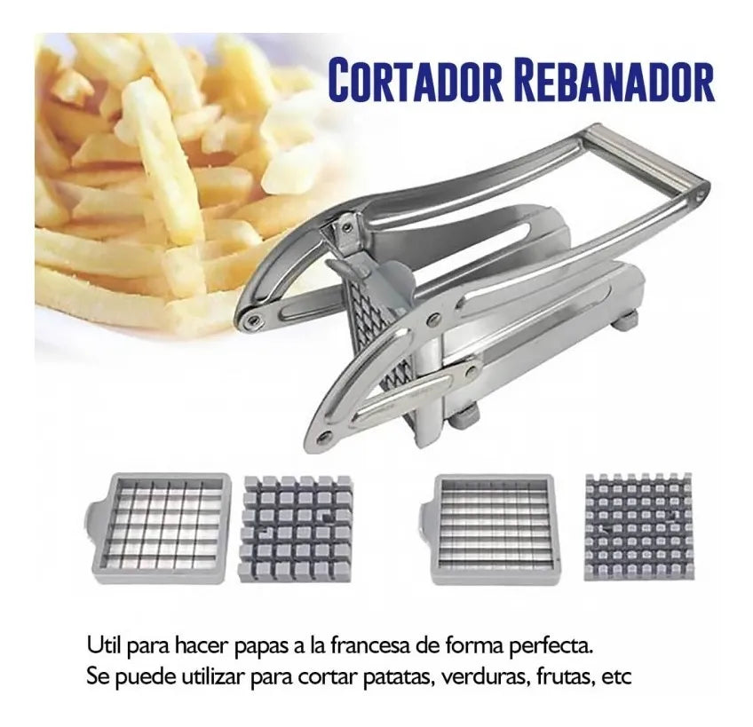 Picador De Verduras Metálico Cortador Rebanador Papas Hogar