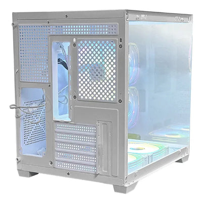 Gabinete Chasis Para Pc Gamer Pecera Argb Blanco + 3 Cooler