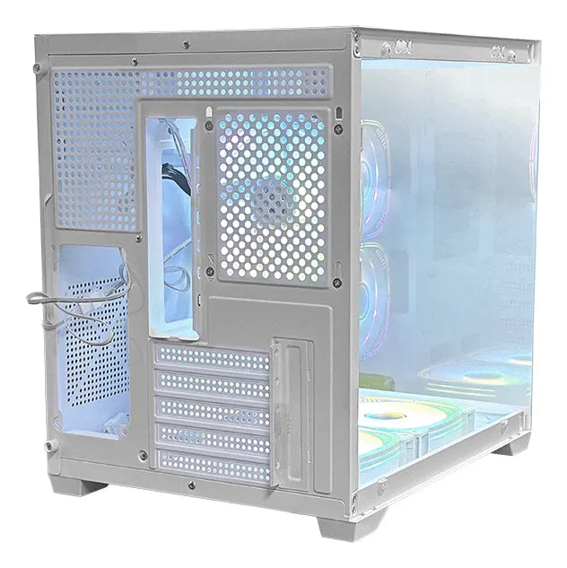 Gabinete Chasis Para Pc Gamer Pecera Argb Blanco + 3 Cooler