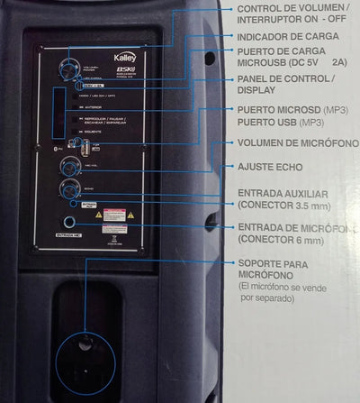 Parlante Kalley K-bsk8w Negro 8w Rms Bluetooth Nuevo Negro