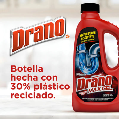 Drano Max Gel Desatascador Líquido para Limpieza de Tuberías de Fregadero o Ducha, 946ml