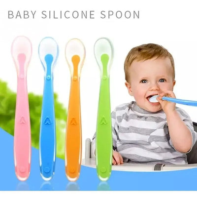 Cuchara Para Bebes Silicona X2u Color Verde
