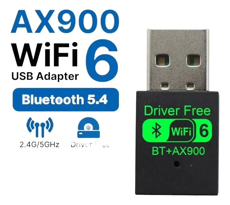 Adaptador Wifi Usb Tarjeta Red Pc 6g 5g Ax 900 Bluetooth 5.3