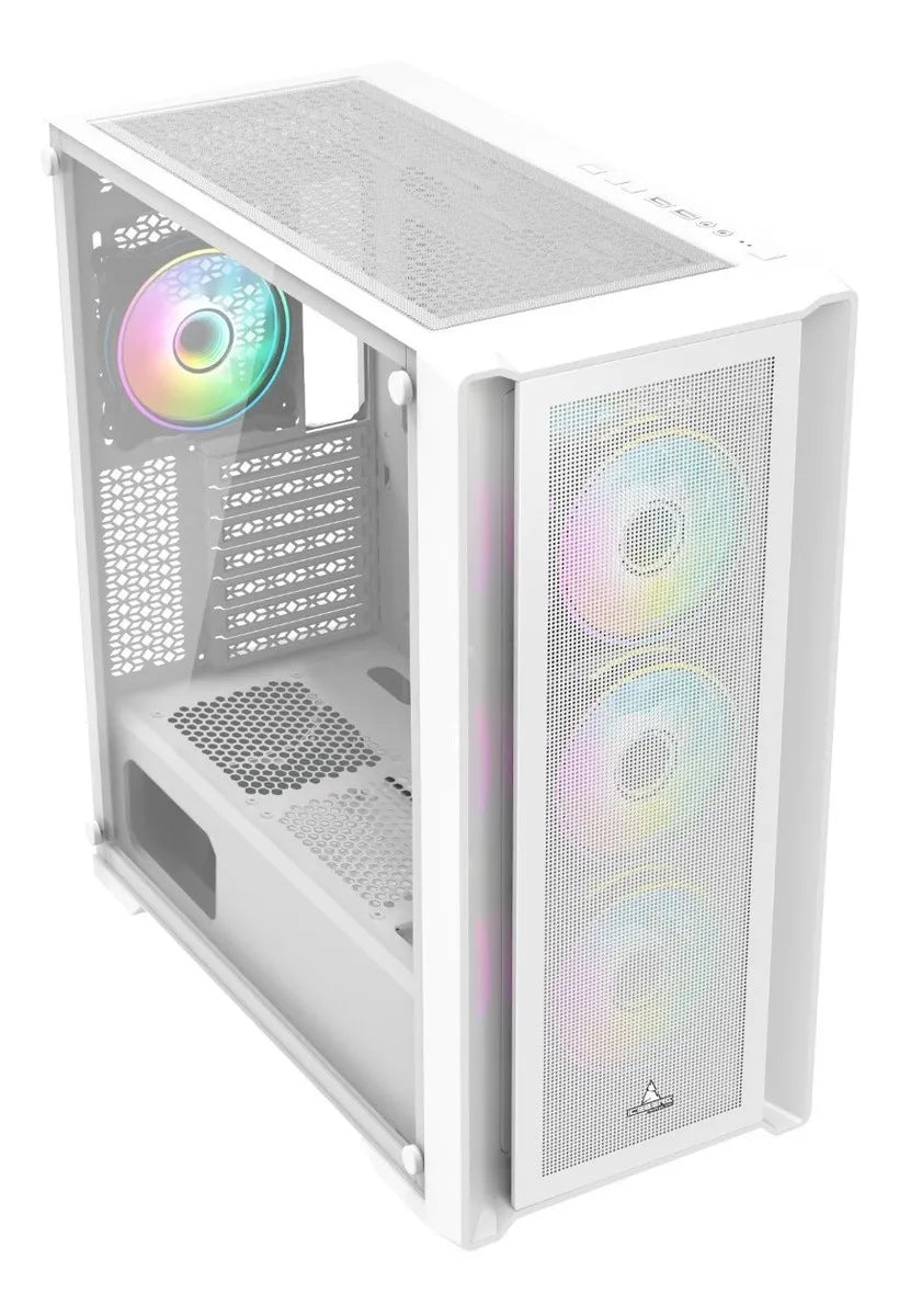 Chasis Caja Gamer Iceberg Titan M16 Blanca X4 Argb Fans Color Blanco