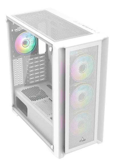 Chasis Gamer Iceberg Titan M16 Blanca X4 Argb Fans Blanco