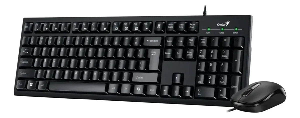 Kit Teclado Y Mouse Genius Usb Km-100se Español Mouse Negro Teclado Negro