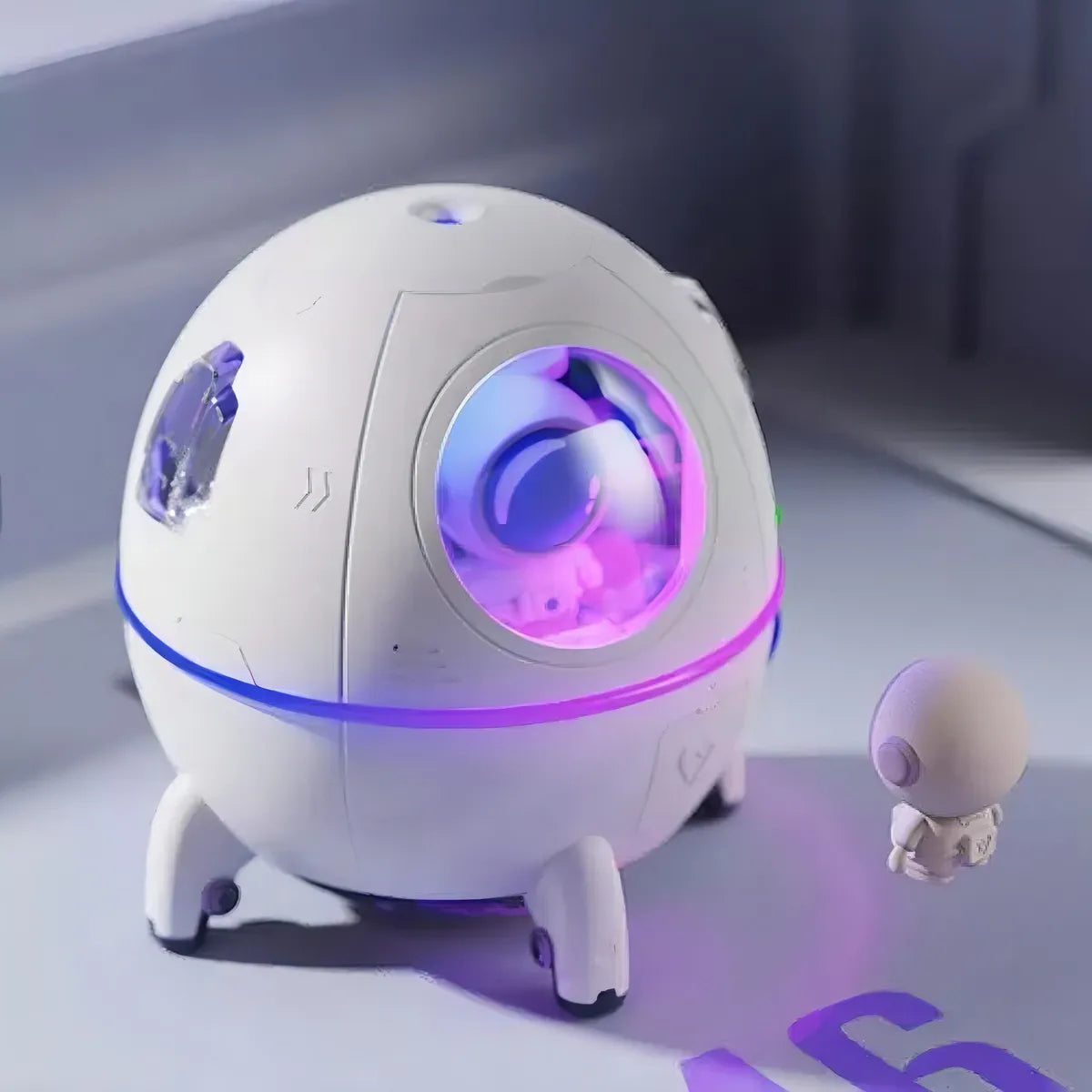 Genérica Humidificador Difusor De Aromas Nave Astronauta + Esencia Color Blanco