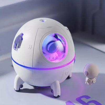 Genérica Humidificador Difusor De Aromas Nave Astronauta + Esencia Color Blanco