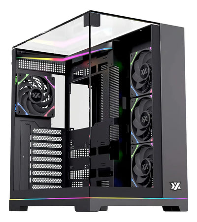 Gabinete Xyz Tesseract X Argb 7 Fans Controller 2d Glass Dual Chamber Usb C