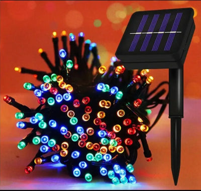 Luces Navidad Solar Exteriores 22 Metros Guirnalda 200 Leds Luces Multicolor