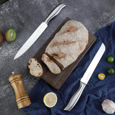 Juego Cuchillos Cocina Set 15 Piezas Acero Quirúrgico Base De Madera Modernos Premium