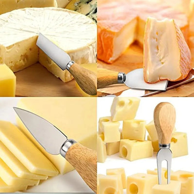 Set 4 Cuchillos De Quesos Mini Cuchillo Acero Inoxidable L54