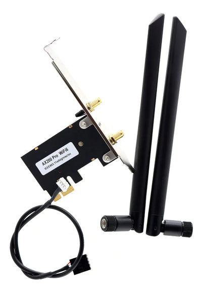 Deal4go Ax200ngw 802.11ax Wifi 6 2.4 Gbps De Doble Banda Pcie Express Tarjeta Wifi Inalámbrica Bluetooth 5.0 W/8dbi Antena Para Intel Ax200 Wlan Windows 10 64 Bits