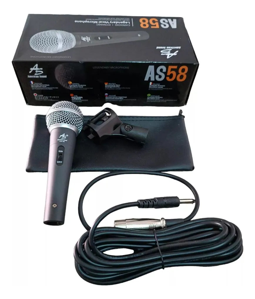 Microfono Vocal Profesional Metalico Alta Sensibilidad Color Negro