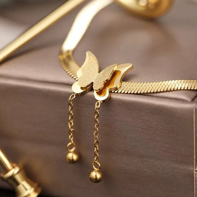 Collar Gargantilla Mariposa Lazo Mujer Regalo De Moda Dorado