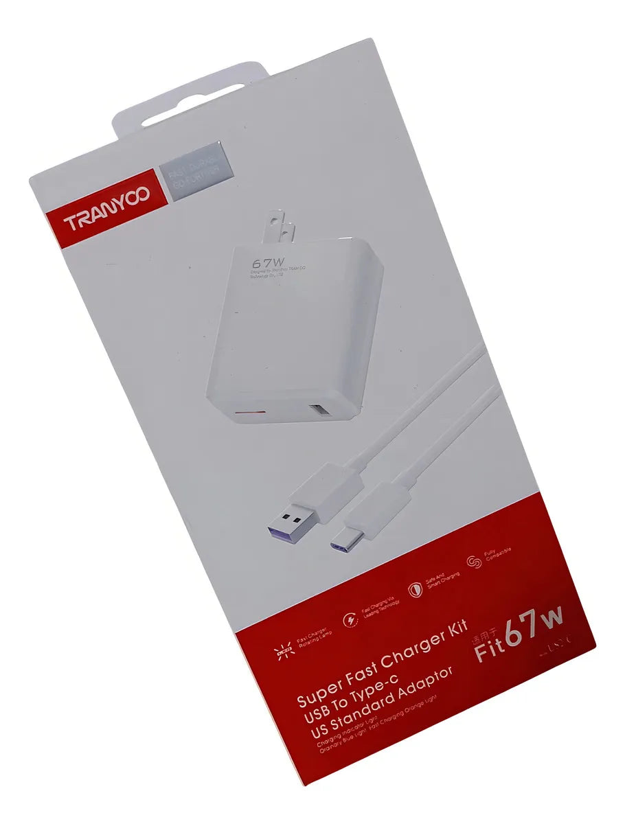 Cargador Celular Tipo C 67w Cable Carga Rápida Usb Teléfono