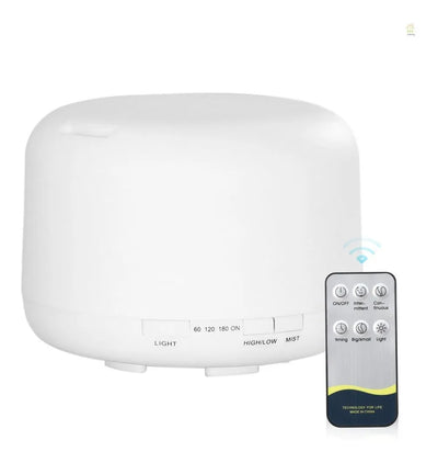 Difusor De Aromas Control Remoto Humidificador 500 Ml - Blanco