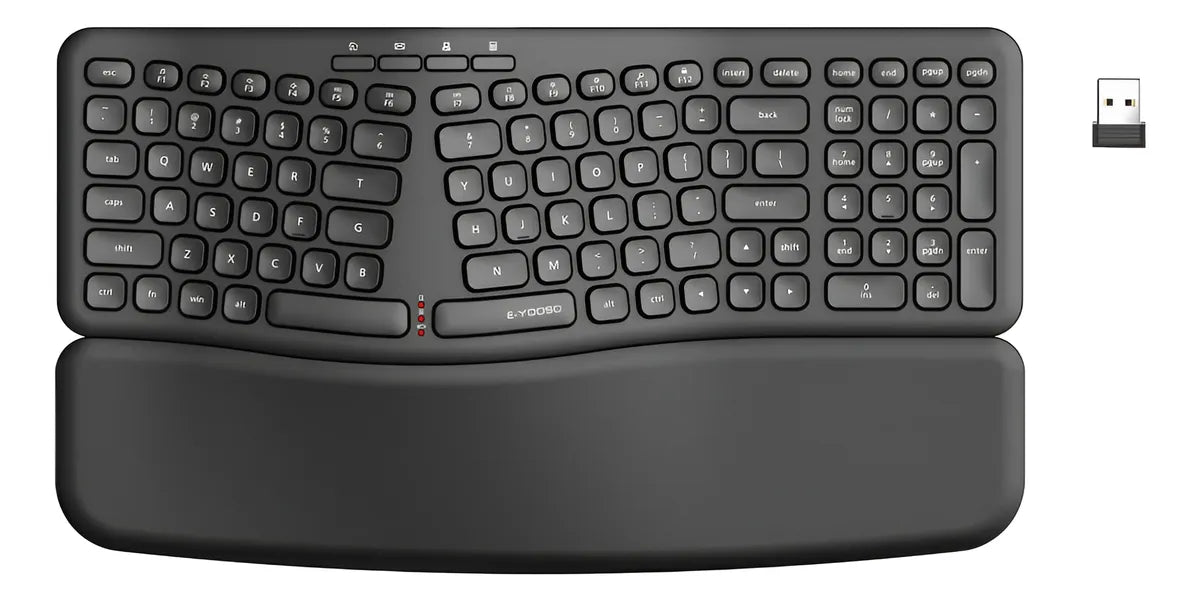 Teclado Inalambrico Ergonomico E-yooso K757 Con Reposamuñeca Negro