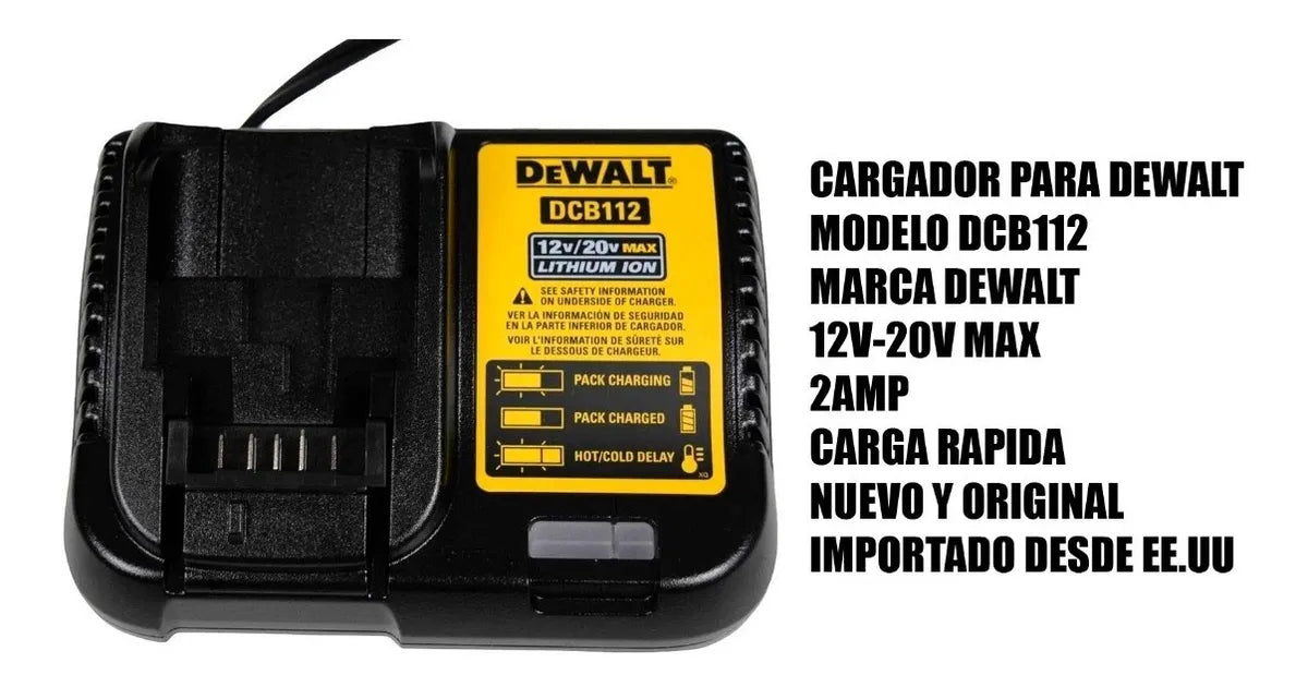 Dewalt Dcb112 12v20v Max Cargador De Iones De Litio Negro
