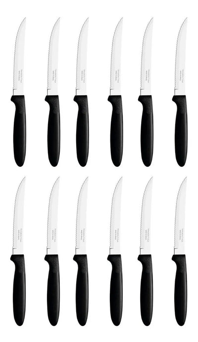 Juego Cuchillos Ipanema Tramontina X12 Unidades Color Negro
