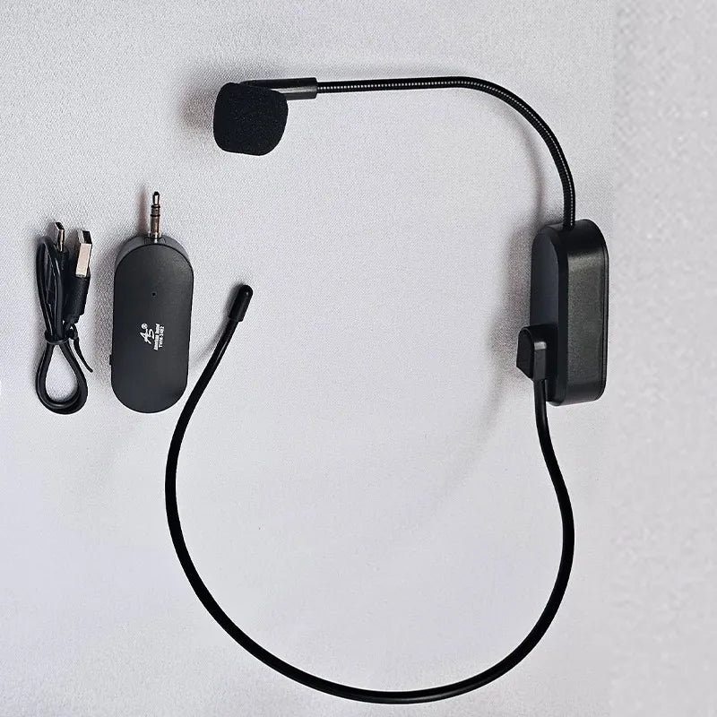 Microfono Inalambrico De Diadema Receptor Plug Americansound Negro