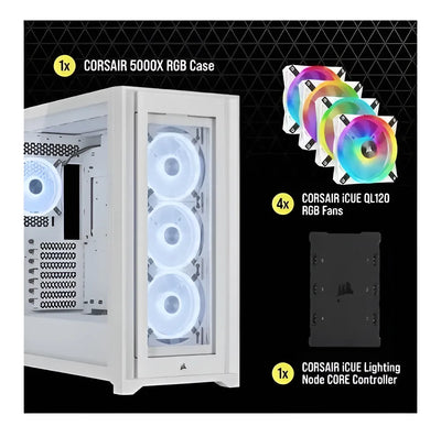 Chasis Corsair Icue 5000x Rgb Ql Edition True White Color Blanco