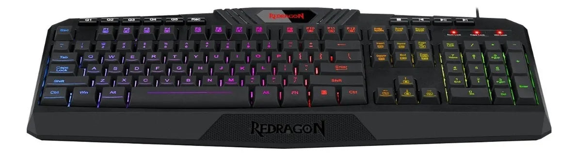 Teclado gamer Redragon Harpe Pro K503A RGB QWERTY español color negro con luz RGB