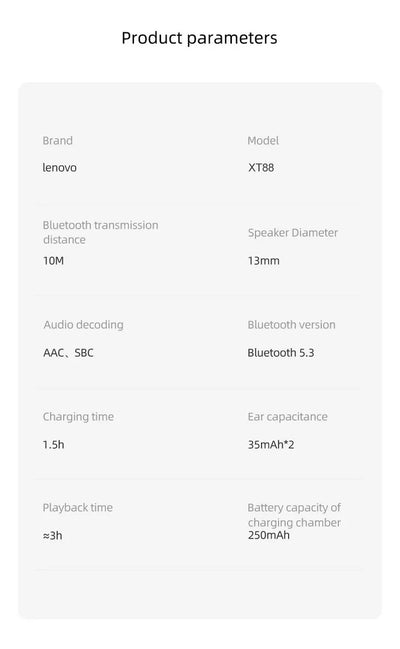 Audífonos In-ear Lenovo Thinkplus Livepods Xt88 Blanco