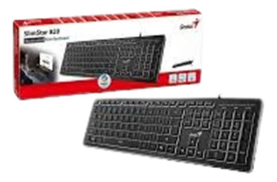 Teclado Con Cable Genius Slimstar 820 Iluminado Usb Teclado Negro Idioma Español España