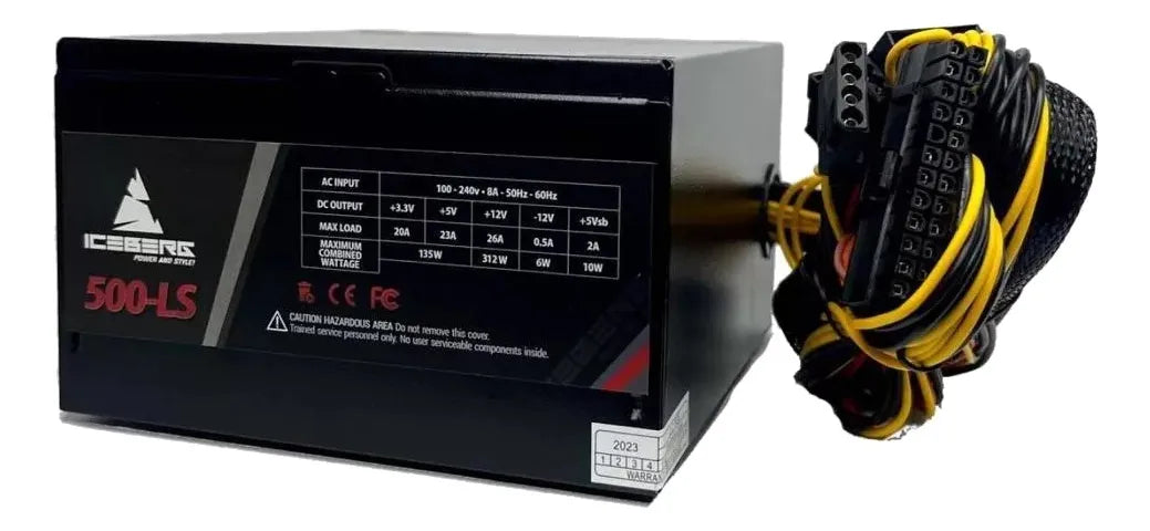 Fuente Poder Real Iceberg 500 Ls Cable Pcie 500-ls Atx Color Negro