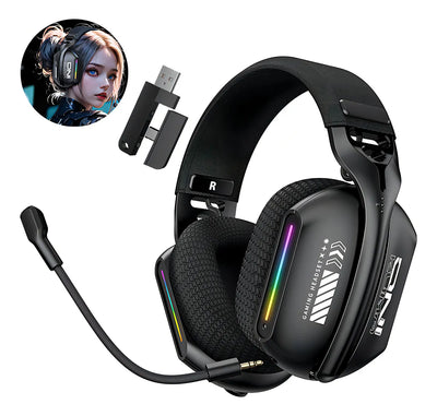 Audífonos Gamer Onikuma Gt808 Tri-mode Compatible Ps5 Color Negro