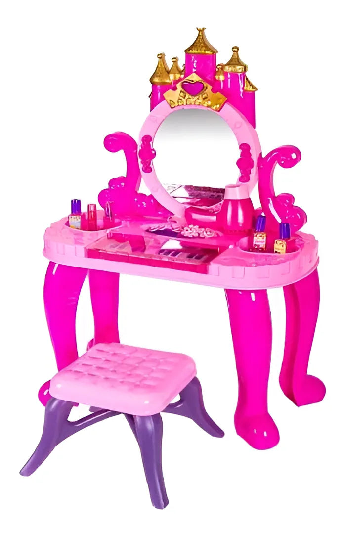 Tocador Infantil Tutotoys Rosa Con Luces Sonidos Piano Secador 661-36