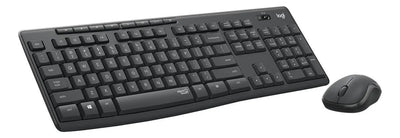 Kit de teclado y mouse inalámbrico Logitech MK295 Español Latinoamérica de color negro