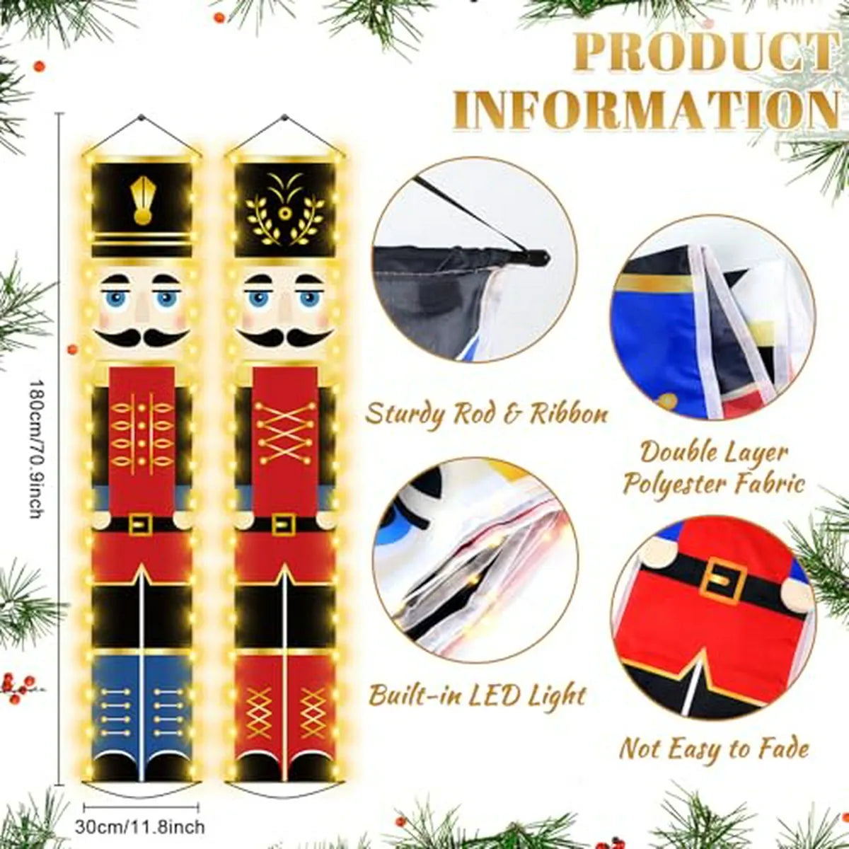 Decoración Navideña: Nutcrackers Luz Led, Banners Y Outdoor