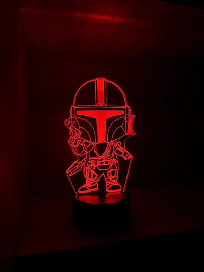 Lámpara De Noche Led The Mandalorian Decoración Regalo Negra