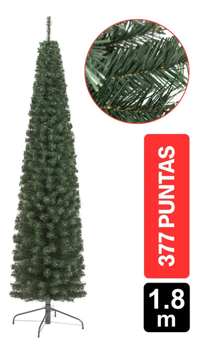 Arbol De Navidad Vermont 1.80m 377 Puntas Gio Home Pino Navideño Look Natural Base Metalica Artificial Para Decoracion Con Bolas Adornos Extensiones Cintas Bombillos Botas Campanas Luces Estrella Noel