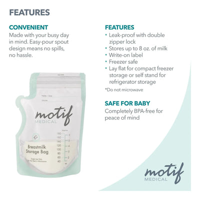 Motif Medical, Bolsas De Almacenamiento De Leche, Bolsa Para