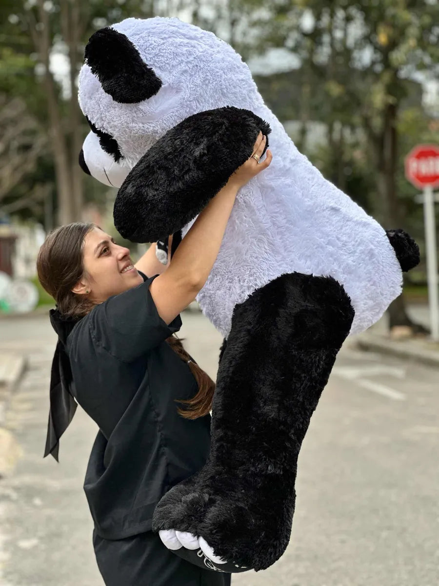 Oso De Peluche Gigante Metro Sesenta 160 + Moño + 3 Globos Negro
